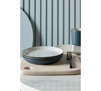 Denby Impression Set of 4 Medium Plates in Charcoal Denby Charcoal