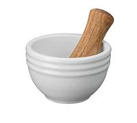 Denby James Martin Cook Pestle & Mortar,Yellow,Weight: 450g, Length: 12.5cm, Width: 12.5cm, Depth: 8cm, Capacity: 590ml