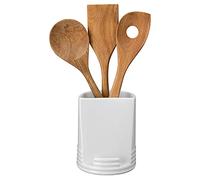 Denby - James Martin Cook Utensils Pot & Tablet Holder (12cm x 12cm x 14.5cm) - Ideal for Reading a Recipe Whilst Cooking - Grey Glaze - Porcelain