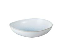 Denby - Kiln Blue Medium Organic Dish - 550ml Capacity - Ceramic Stoneware Plate for Snacks, Hosting - Dishwasher & Microwave Safe Crockery - Reactive Glaze - Chip Resistant Ornament - L18xW18xH5.5cm