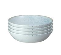 Denby - Kiln Blue Set of 4 Pasta Bowls - 750ml Capacity - Dishwasher & Microwave Safe Ceramic Crockery - Reactive Glaze Bowl Set for Dinner, Rice - Chip & Crack Resistant Stoneware - L22xW22xH5cm