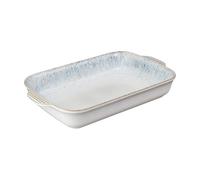 Denby - Kiln Blue Stoneware Large Oven Dish - 39.5cm Rectangular Oven Proof 3L Capacity Ceramic Dish For Cooking, Baking, Serving - Oven & Dishwasher Safe For Lasagne, Casseroles - Soft Blue Glaze