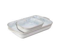 Denby - Kiln Blue Stoneware Oven Dish Set of 2 - Large 39.5cm & Small 21.5cm Rectangular Oven Proof Ceramic Dishes For Cooking, Baking, Serving - Oven & Dishwasher Safe For Lasagne, Pies, Casseroles