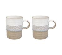 Denby - Kiln Coffee Mugs 2 Piece Set- 400ml Capacity - Dishwasher & Microwave Safe Crockery - Hand-Crafted Ridge - Unique Glaze Effect - Ceramic Stoneware - Chip & Crack Resistant - L8xW8xH10.5