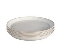 Denby - Kiln Dinner Plates Set of 4 - Chalk White, Hues of Oatmeal & Grey - Dishwasher & Microwave Safe Crockery - Versatile Piece - Ceramic Stoneware - Chip & Crack Resistant - L26xW26xH3