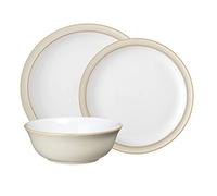 Denby LIN-12PC Linen 12 pc Set Dinnerware, Stoneware, Cream Neutral