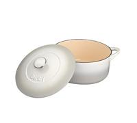 Denby - Natural Canvas White Cast Iron Casserole Dish - 4.05L Capacity Dutch Oven, Oven Safe Pot, Suitable For All Hob Types - Premium, Enamelled - Dishwasher Safe Cookware - 24cm, Round