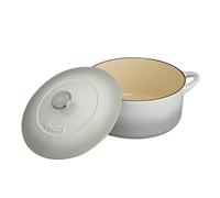 Denby - Natural Canvas White Cast Iron Casserole Dish - 5.2L Capacity Dutch Oven, Oven Safe Pot, Suitable For All Hob Types - Premium, Enamelled - Dishwasher Safe Cookware - 26cm, Round