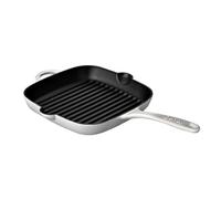 Denby - Natural Canvas White Cast Iron Griddle Pan 25cm - Enamelled, Non Stick Saute Frying Pan - Dishwasher & Oven Safe Cookware - Suitable for All Hob Types, Induction, Gas, Electric - PFAS Free