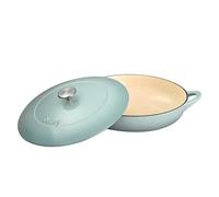 Denby - Pavilion Blue Cast Iron Casserole Dish Shallow - Dutch Oven, Oven Safe Pot, Enamelled - 30cm, 3.65L Capacity