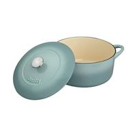 Denby - Pavilion Blue Cast Iron Casserole Dish - 5.2L Capacity Dutch Oven, Oven Safe Pot, Suitable For All Hob Types - Premium, Enamelled - Dishwasher Safe Cookware - 26cm, Round