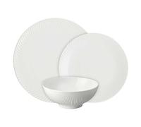 Denby Porcelain Arc 12 Piece Porcelain Tableware Set Grey