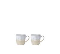 Denby - Reactive Natural Mug Set of 2-400ml Capacity - Dishwasher & Microwave Safe - Hot Drink, Coffee & Tea Mugs - Handcrafted Ceramic Stoneware Mugs with Glaze Effect - Chip, Crack Resistant Cups