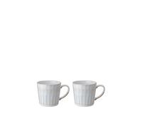 Denby - Reactive White Mug Set of 2-400ml Capacity - Dishwasher & Microwave Safe - Hot Drink, Coffee & Tea Mugs - Handcrafted Ceramic Stoneware Mugs with Glaze Effect - Chip, Crack Resistant Cups