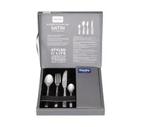 Denby - Satin 24 Piece Stainless Steel Cutlery Set for 6 People - Dishwasher Safe Tableware Kitchen Service - Flatware Set with Fork, Table Knife, Dessert Spoon & Teaspoon