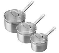 Denby - Stainless Steel 3 Piece Saucepan Set - High Quality Stainless Steel - Dishwasher & Oven Safe Pan - Small, Medium & Large Pan - Durable & Stylish - Excellent Heat Distribution