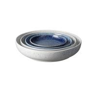Denby - Studio Blue Nesting Bowls 4 Piece Set - Dishwasher, Microwave and Freezer Safe Crockery, 150ml - 1500ml - Ceramic Stoneware Tableware - Chip & Crack Resistant