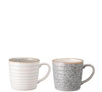 Denby Studio Grey 2 Piece Ridged Mug Set - Grey