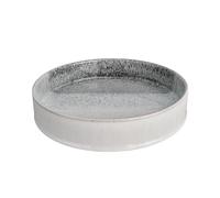 Denby - Studio Grey Accent Straight Round Tray - Dishwasher & Microwave Safe Crockery - Unique Hand Glaze Effect - Versatile Piece - Ceramic Stoneware - Chip & Crack Resistant - L23xW23xH5