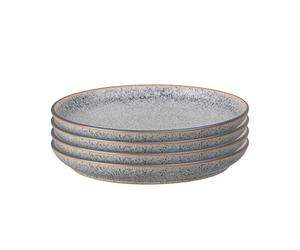 Denby Studio Grey Set Of 4 Coupe Dinner Plates