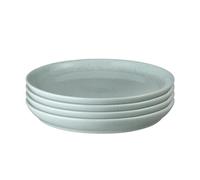 Denby - Teal Speckle Set of 4 Coupe Dinner Plates - Dishwasher & Microwave Safe Crockery - Soft Textured Glaze Effect - Ceramic Stoneware Dinner Plates - Chip & Crack Resistant - L26xW26xH3