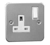 Dencon 13A 1 Gang Switch Socket (Uk Plug) Grey/white (One Size)