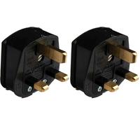 DENCON 13A 3 PIN RUBBER PLUG BLACK (Pack of 2)