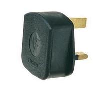 Dencon 13A, 3 Pin Rubber Plug Black to BS1363/A Bubble Packed