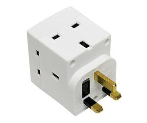 Dencon 13A 3Way Multiplug 3 Way UK Adapter 230 Volt Fused 13a Complies Bs1363/3