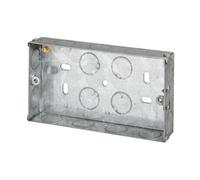 Dencon 2 Gang Metal Back Box To BS4662 in Silver Dencon Silver