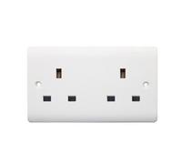 Dencon 2 Gang Unswitched Twin Socket White (One Size)