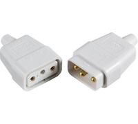 Dencon 3 Pin White Rubber Connector 10A In-Line Garden Lawnmower (Can Pull Apart, Not Fixed)