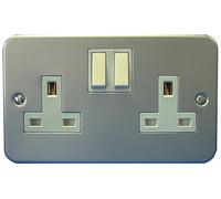Dencon 4439NB Metal-Clad Switched Socket 2 Gang 13A 4439Nb