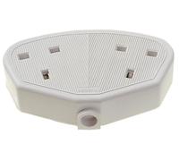 Dencon Rubber Trailing Socket 9422WNB 2-Gang 13A White