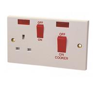 Dencon Double Pole Switch 45A With Switched Socket 13A Multi Colour (One Size)