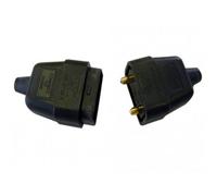 Dencon Rubber Connector Plug Multi Colour (2 Pin, 10A, Black)