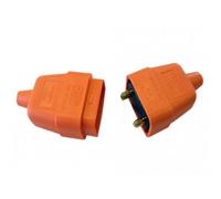 Dencon Rubber Connector Plug Multi Colour (2 Pin, 10A, Orange)