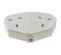 Dencon Rubber Trailing Socket Multi Colour (2-Gang White)