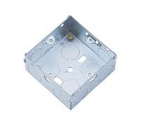 Dencon Securlec 1 Gang Metal Box (Pack of 10) in Silver Dencon Silver