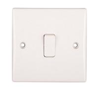 Dencon Slimline 10A 2Way Switch To Bs3676 White (1 Gang)