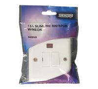 Dencon Slimline 13A Spur With Neon in White Dencon White