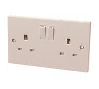 Dencon Switched Socket 13A Multi Colour (2-Gang)