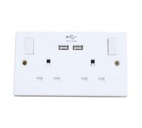 Dencon Switched Socket 2-Gang + 2 Usb Ports 13A Multi Colour (One Size)