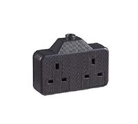Dencon Trailing Socket 13A 2-Gang Black