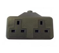 Dencon Trailing Socket Multi Colour (2-Gang Black)