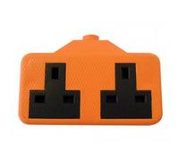Dencon Trailing Socket Multi Colour (2-Gang Orange)