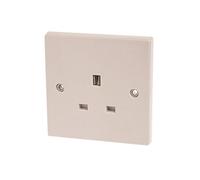 Dencon Unswitched 1 Gang Socket White (One Size)