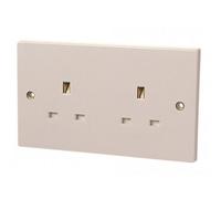 Dencon Unswitched Socket 13A Multi Colour (2-Gang)