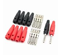 DENDAWEN 10 Sets Banana Plug Speaker Cable Adapter for 4mm Banana Plugs 32A Solderless Stackable for 4mm Banana Plugs Black Red