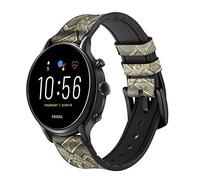 Dendera Zodiac Ancient Egypt Leather & Silicone Smart Watch Band Strap For Fossil Wristwatch Size (20mm)